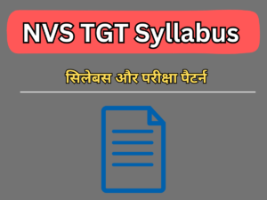 NVS TGT Syllabus in Hindi